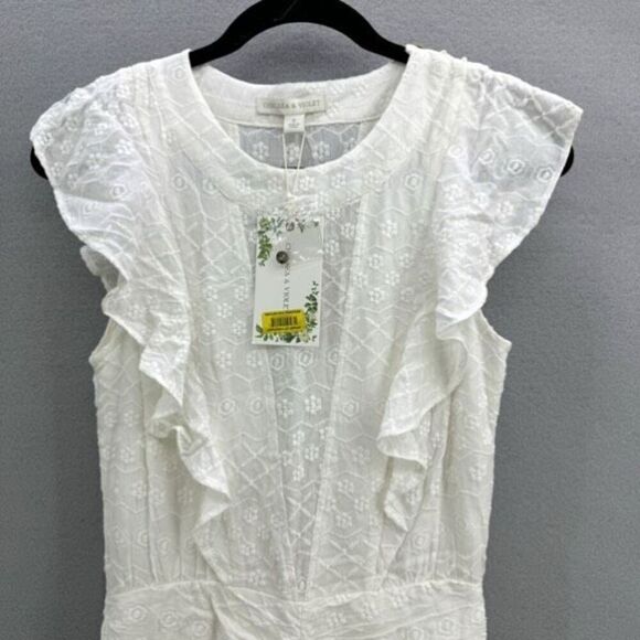 NWT Chelsea & Violet South of France White Ruffle Mini Dress - Picture 5 of 13